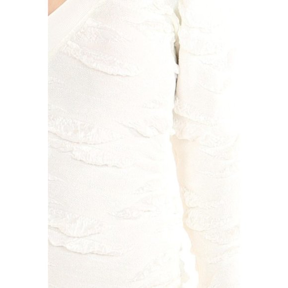 Beulah Style V-Neck Long Sleeve Textured Mini Dress Ivory White Size Large NWT - Picture 4 of 4